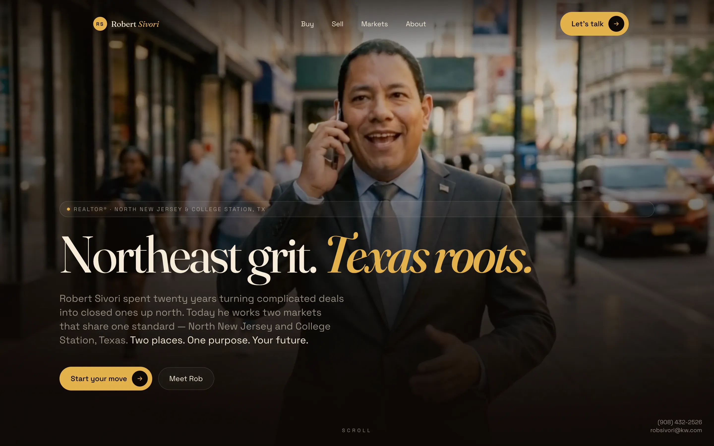 The Robert Sivori website, built by Selah Creative
